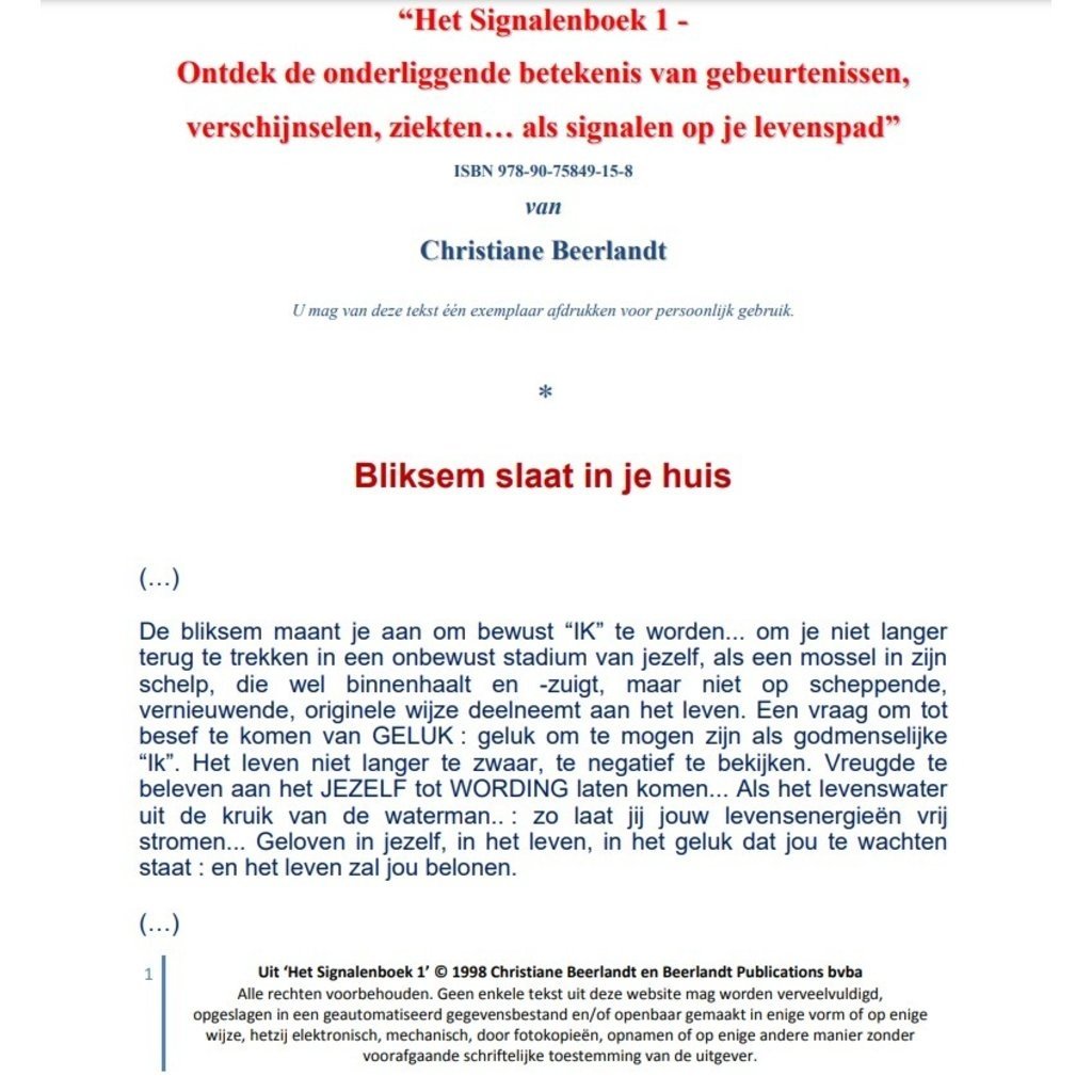 Christiane Beerlandt The Signal Book  1 | NL