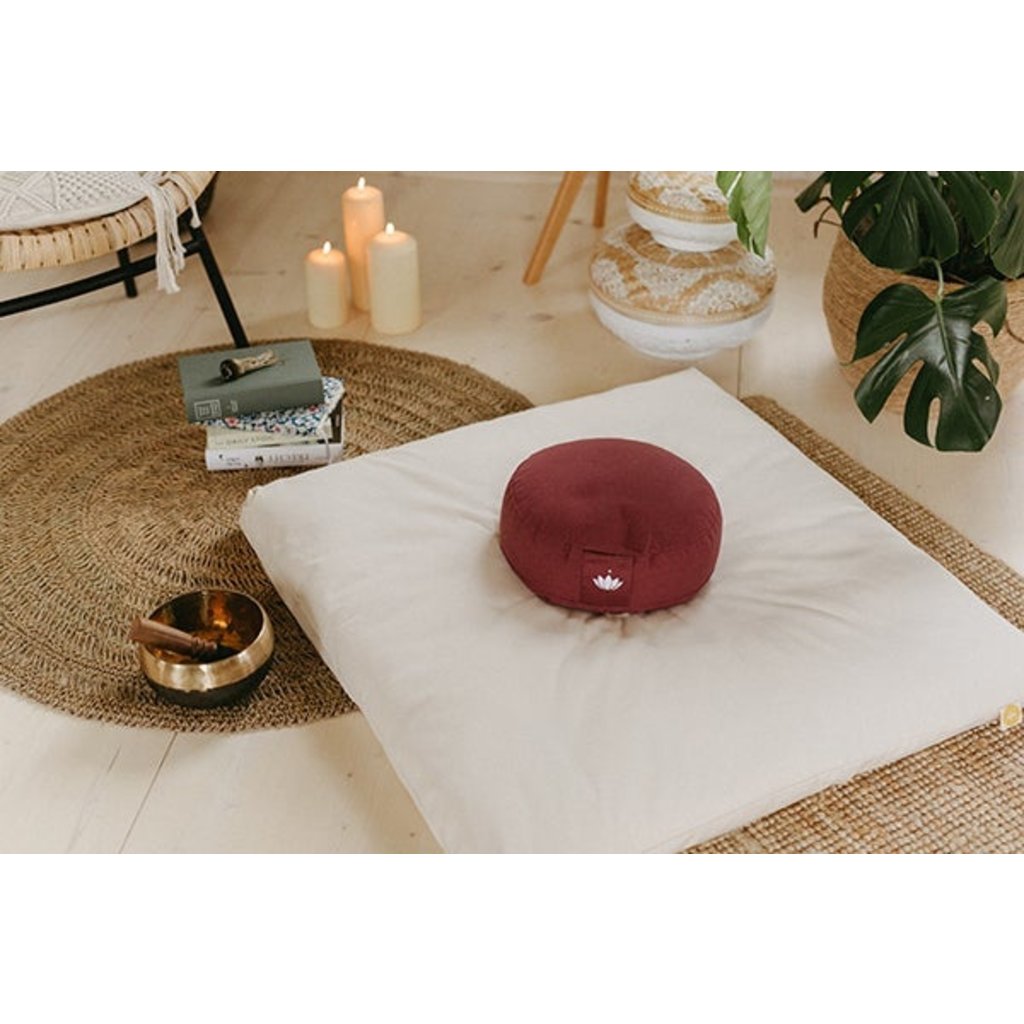 LOTUSCRAFTS Meditatiekussen Lotus (H: 10cm)(Bordeaux)