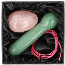 Terra Vita Yoni Massage Set | Roze Kwarts / Aventurijn Groen
