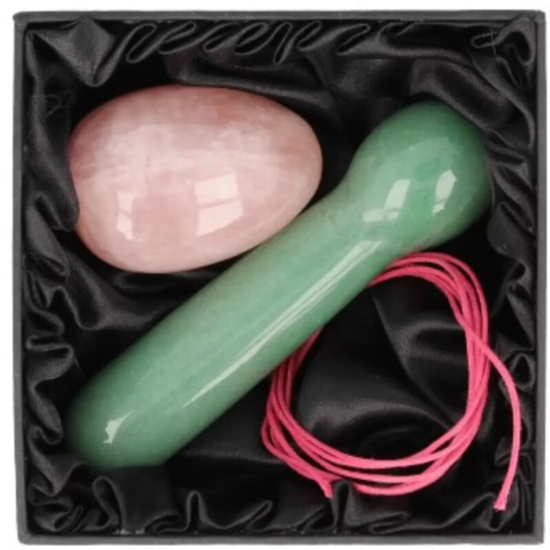 Terra Vita Yoni Massage Set | Pink Quartz / Aventurine Green