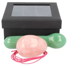 Terra Vita Yoni Massage Set | Pink Quartz / Aventurine Green