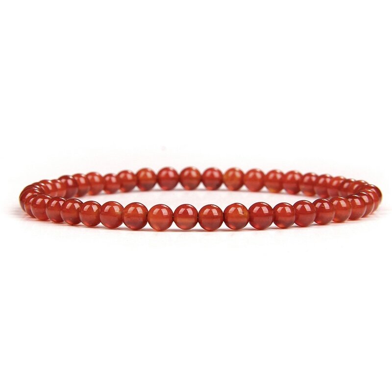 Terra Vita Bracelet  en Agate Rouge Marron (4 mm)