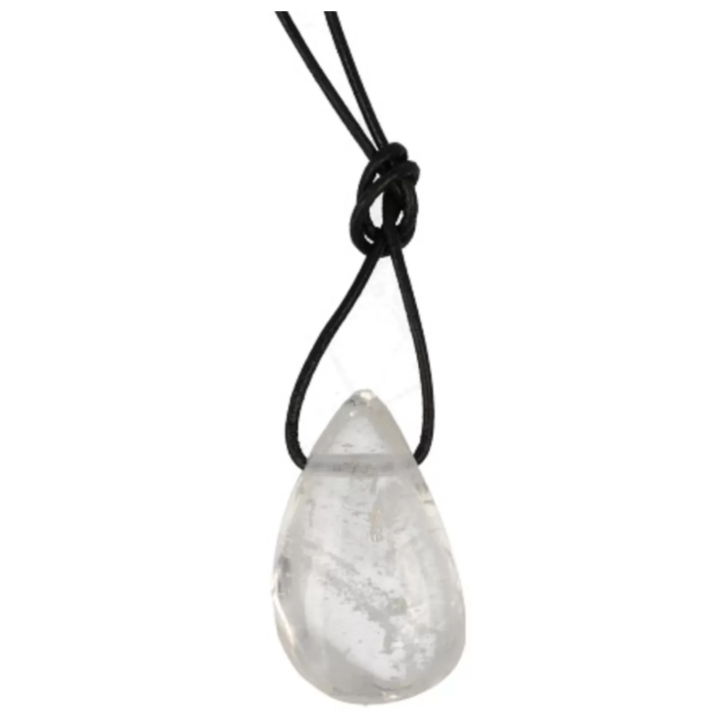 Terra Vita Rock Crystal Pendant With Cord (AA Quality)