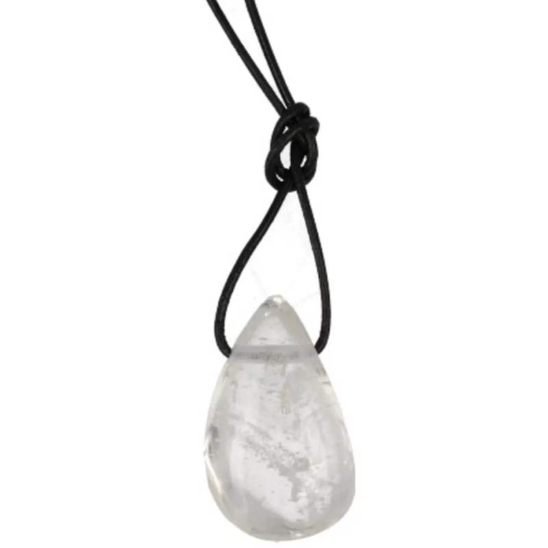 Terra Vita Rock Crystal Pendant With Cord (AA Quality)