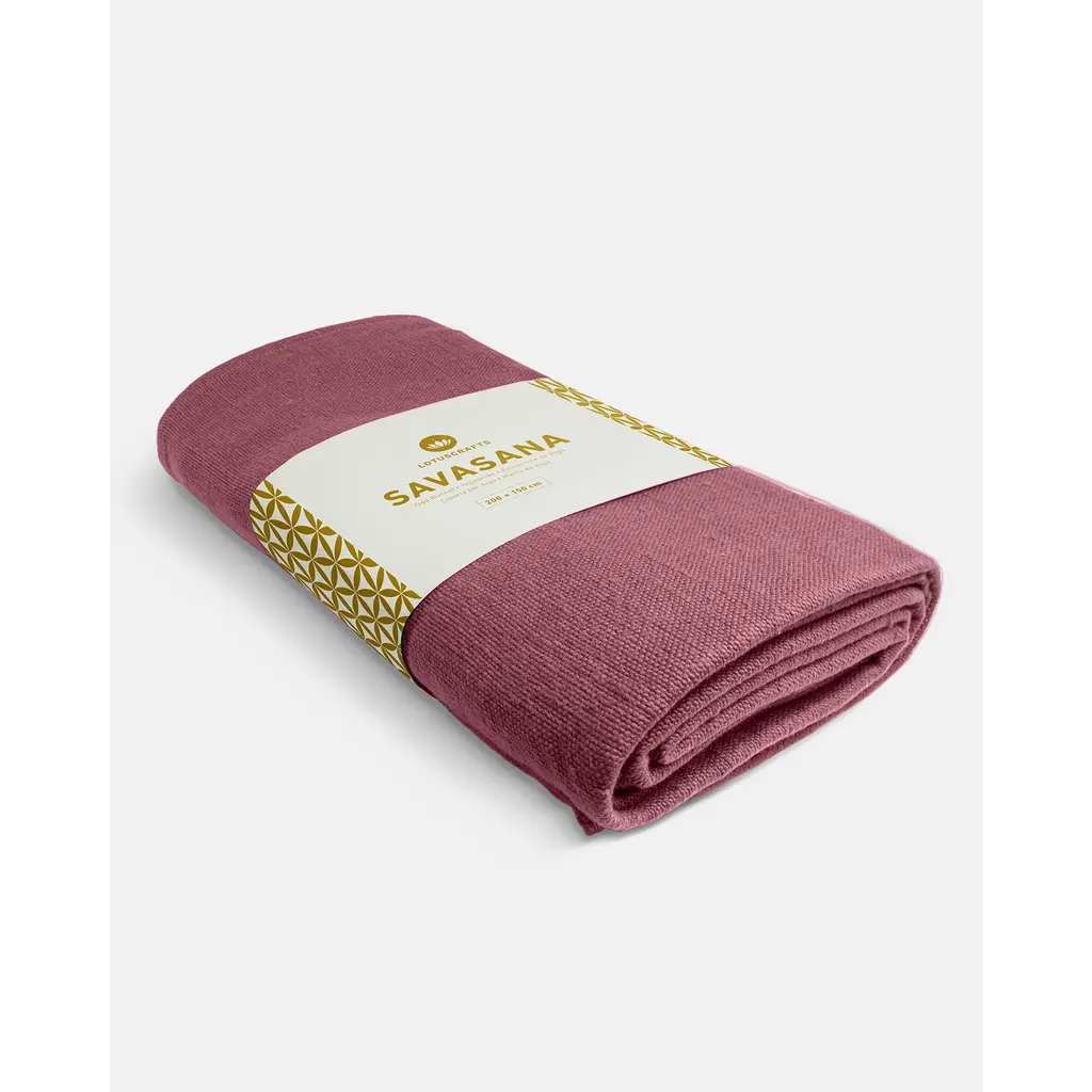 LOTUSCRAFTS Yoga Blanket SAVASANA Organic Cotton | Aubergine