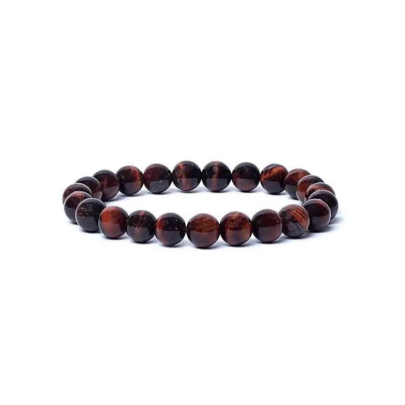 Terra Vita Bracelet  en Œil de Tigre Rouge (8 mm)