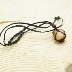 Terra Vita Pendentif en Cornaline (Macramé)
