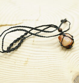 Terra Vita Pendentif en Cornaline (Macramé)
