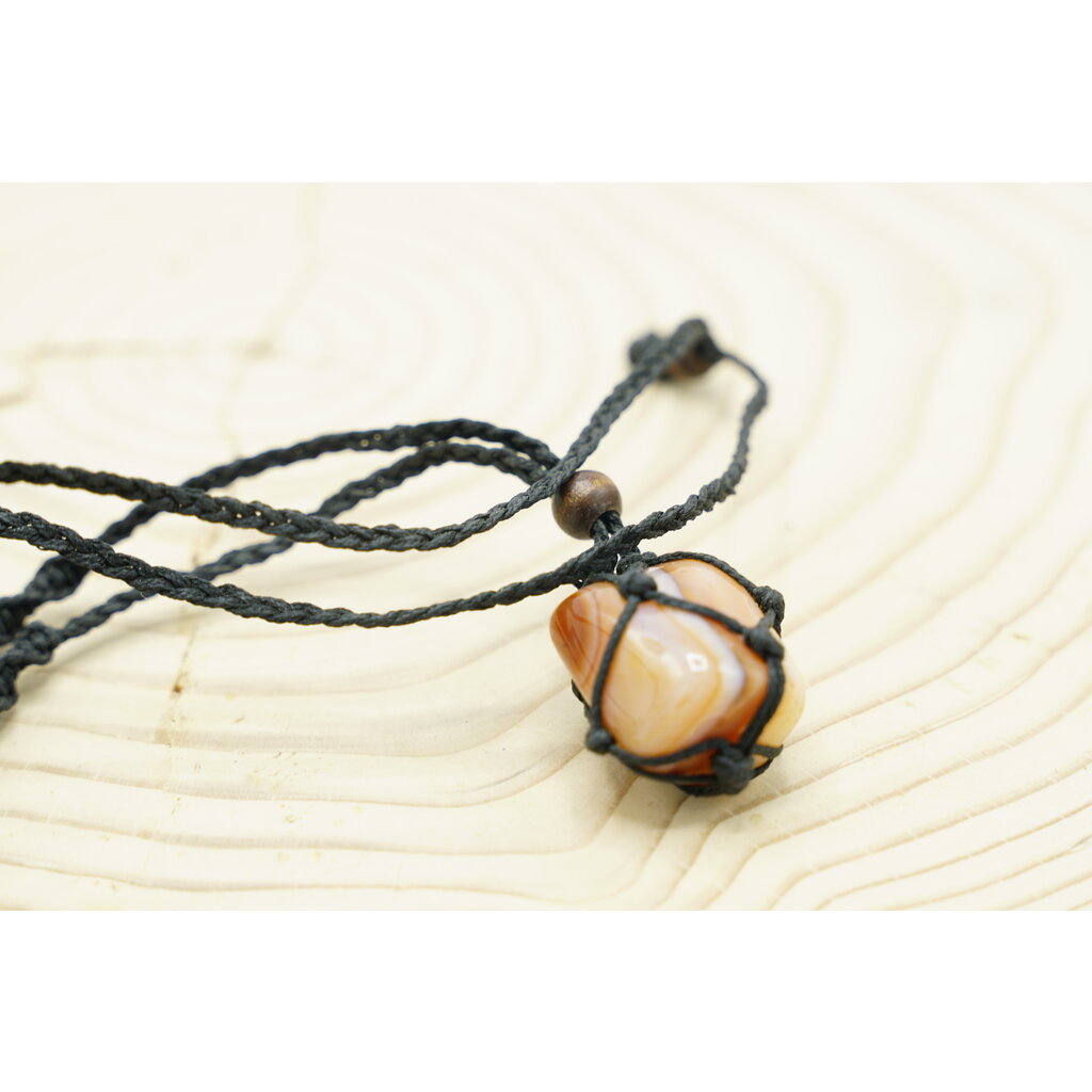 Terra Vita Pendentif en Cornaline (Macramé)