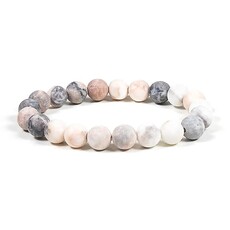 Terra Vita Bracelet en Jaspe Zébré Rose (8 mm)
