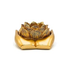 Terra Vita Tea light holder Lotus hands (Gold colored)