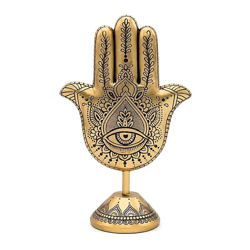 Terra Vita Decorative Hand of Fatima on foot (Gold-colored)