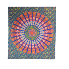 Terra Vita Mandala Wandkleed (Oranje/Groen)