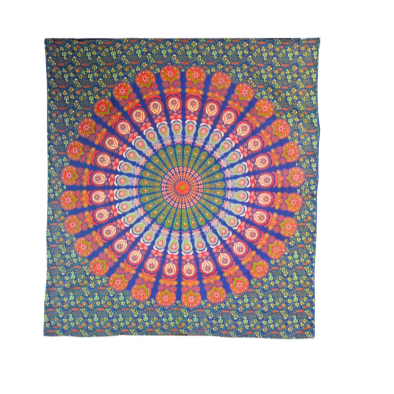 Terra Vita Mandala Wandkleed (Oranje/Groen)