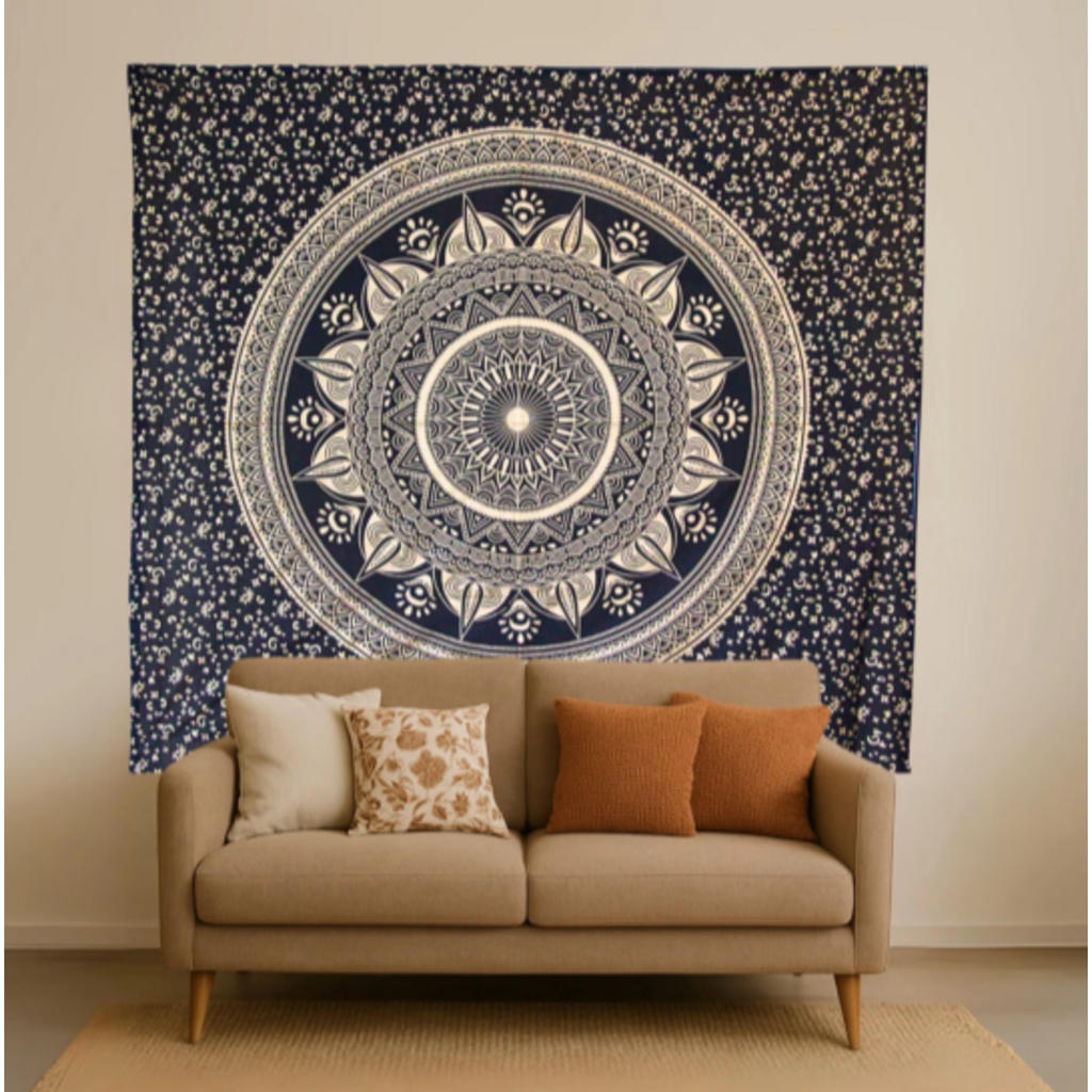 Terra Vita Mandala Wall Hanging (Gold Print)
