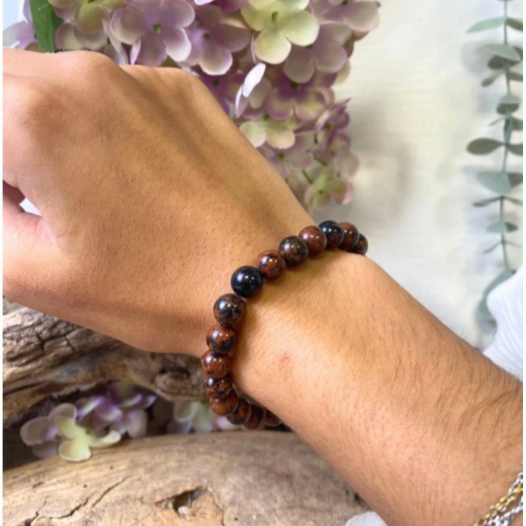 Terra Vita Mala Armband Mahonie Obsidiaan