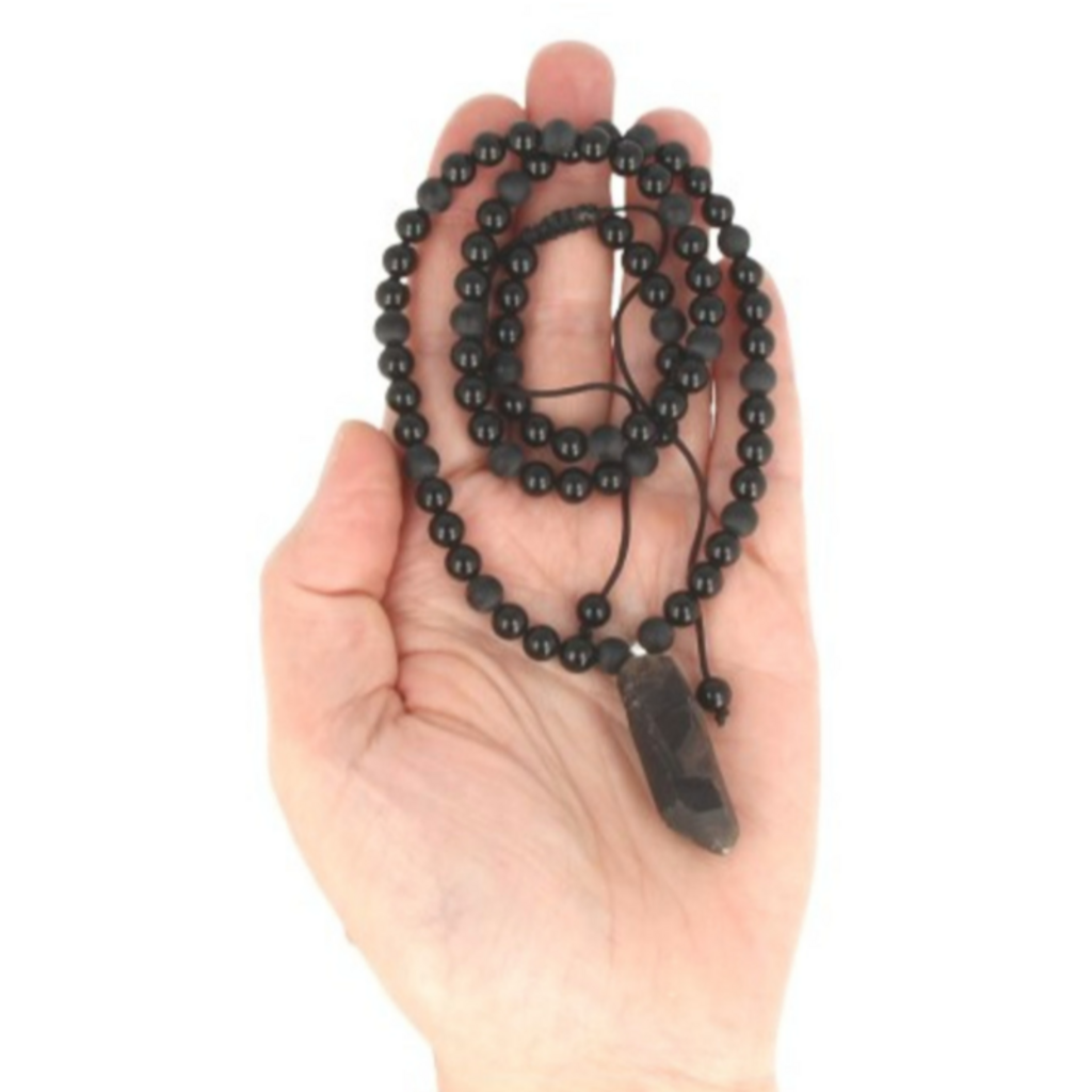 Terra Vita Obsidiaan ketting met rookkwarts mannen