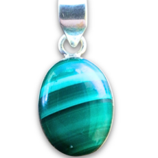 Terra Vita Pendentif en argent et malachite