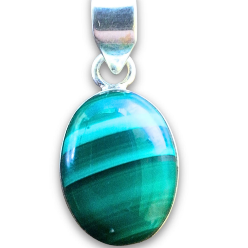 Terra Vita Pendentif en argent et malachite