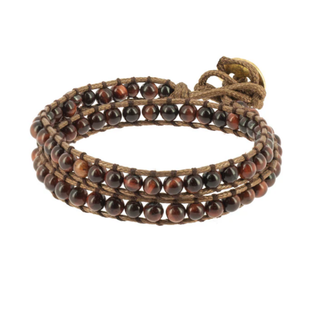 Terra Vita Rode Tijgeroog Naga Armband (4 mm)