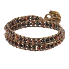 Terra Vita Rode Tijgeroog Naga Armband (4 mm)