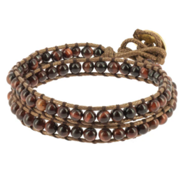 Terra Vita Bracelet Naga en œil de tigre rouge (4 mm)