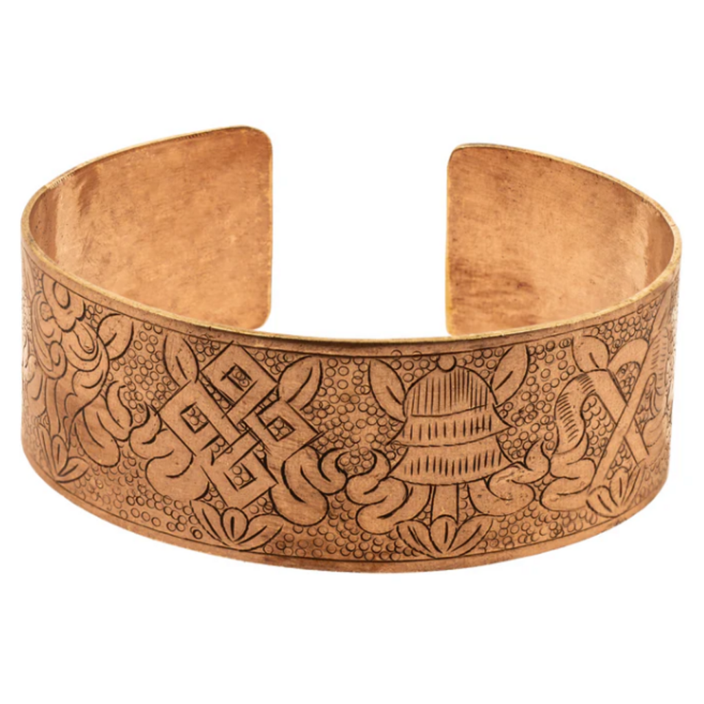 Terra Vita Bracelet en cuivre (8 symboles de bon augure, grand modèle)