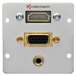 Kindermann Kindermann HDMI, VGA en 3.5mm audio kabel + plug module-50 x 50 mm