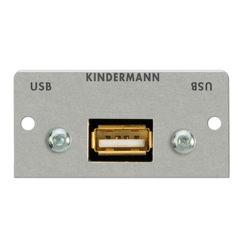 Kindermann Kindermann - USB A female kabel+plug module (2.0)-50 x 50 mm
