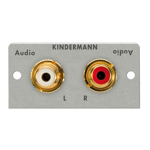 Kindermann Kindermann - 2 RCA audio L/R kabel+plug module-50 x 50 mm