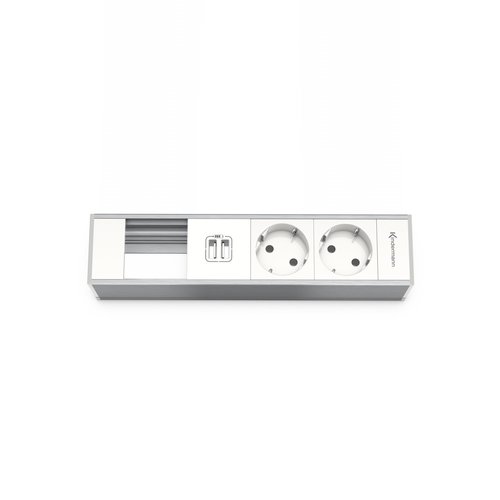 Kindermann 2x 220V, USB loader en 1x leeg (2 halfsize modules)