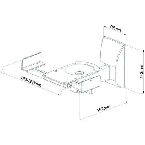 MyWall Speaker wandbeugel draaibaar HB5 (Set van 2) - Zwart