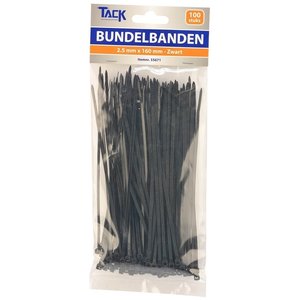 Tack Ty-rap Bundelband 100 stuks zwart Tack Ty-rap Bundelband 100 stuks zwart