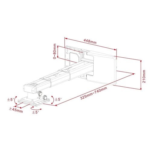 Multibrackets Projector Wandbeugel Short Throw Deluxe 300-700 Medium