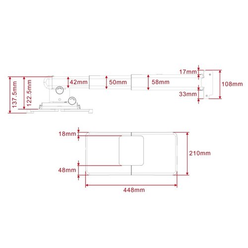 Multibrackets Projector Wandbeugel Short Throw Deluxe 300-700 Medium