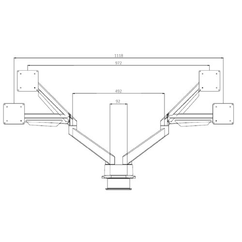 Multibrackets Dual Monitor Gas Lift Arm - Heavy Duty (15 - 32 inch)
