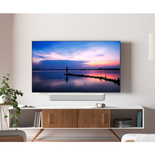 Cavus WMF003+CMSARCW Platte TV muurbeugel met Sonos ARC muurbeugel wit