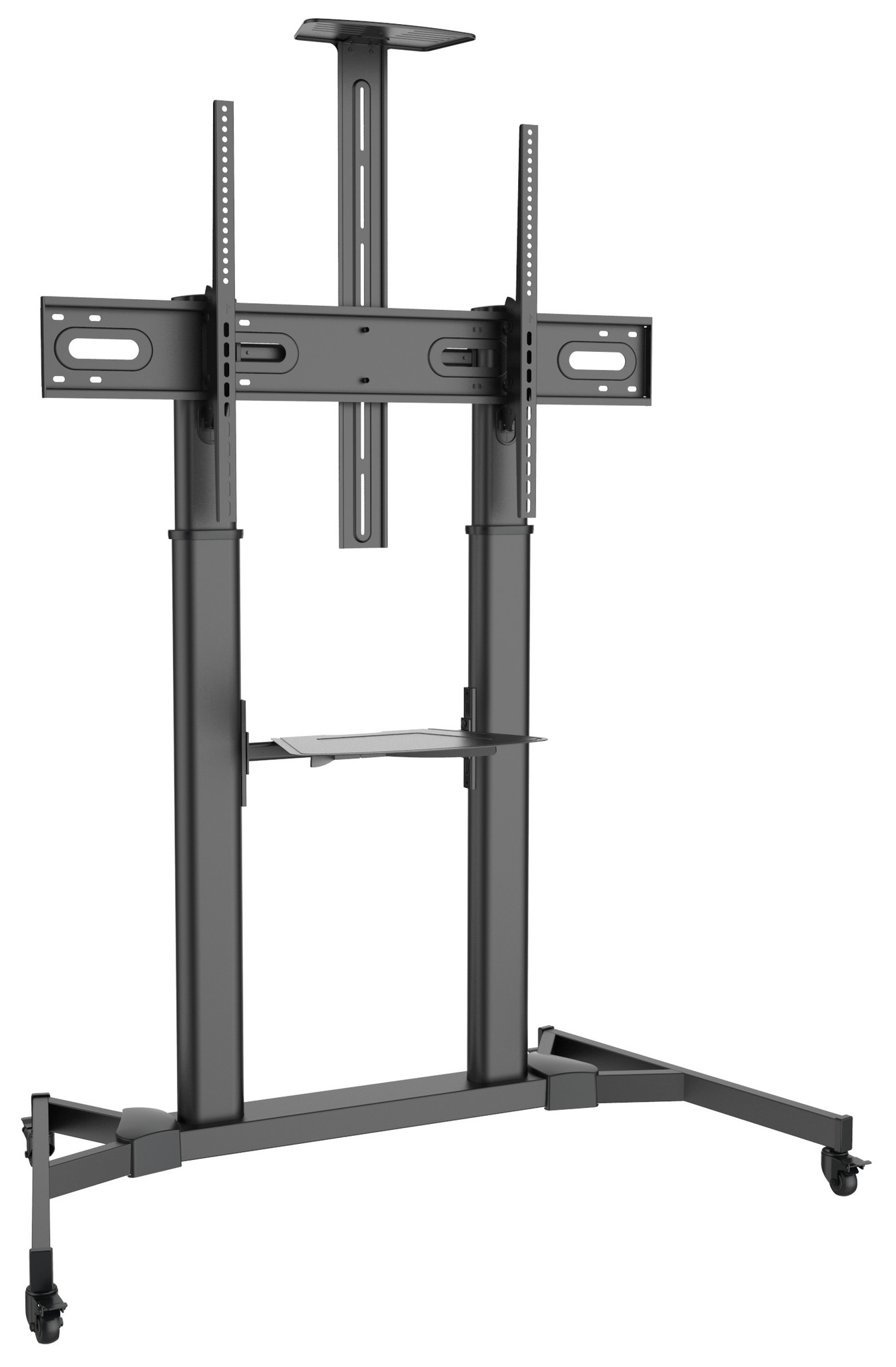 FITUEYES Tafelblad tv-standaard voor schermen van 40 inch tot 75 inch, universele verstelbare tv-voetstukstandaard, 40 kg gewichtscapaciteit, kabelbeheer, eenvoudige montage, zwart