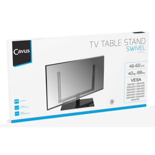 Cavus Draaibare TV tafelstandaard 46 t/m 60 inch TV's