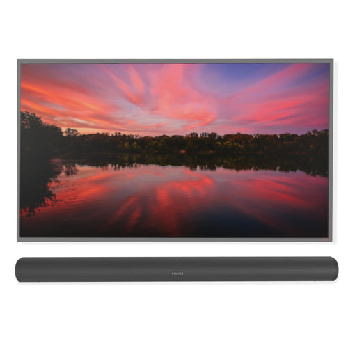 Cavus WMF204+CMSARCB Platte TV beugel met Sonos Arc muurbeugel <br />
zwart