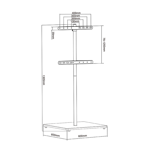 XTRARM XTRARM Atria TV standaard wit vierkant