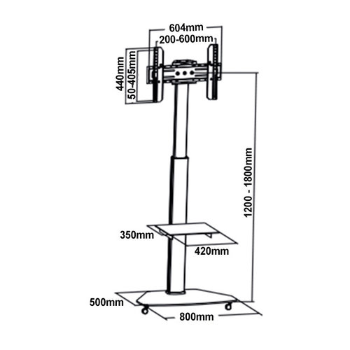 MyWall TV Standaard HP1D (37-70, max 40 kg, tot 180cm hoog)