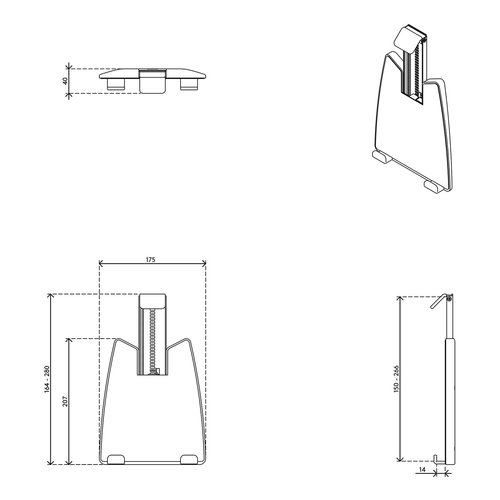 Dataflex Dataflex viewmate Tablet Houder (universeel)-zilver