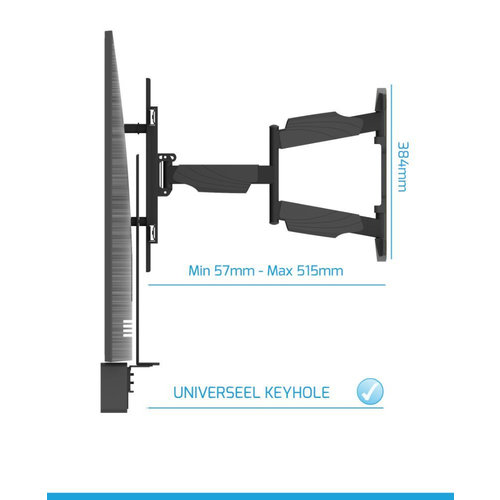 Cavus Draaibare TV muurbeugel + Universeel Soundbar Frame (37 - 70 Inch)