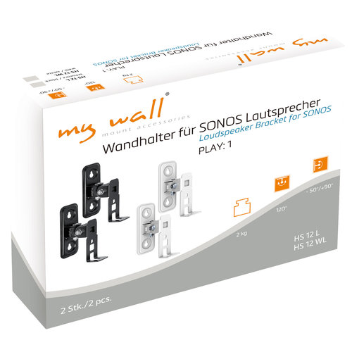 MyWall Sonos Muurbeugel voor Sonos PLAY:1-Wit (set van 2 stuks)