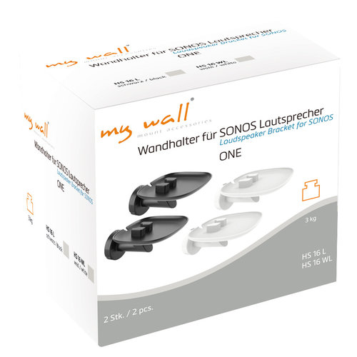 MyWall Sonos Speakerbeugel voor de Sonos One, Sonos One SL en de Sonos Play:1 - (2 beugels per verpakking)  -Wit