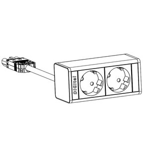 Digitel Desk Up Module – 2-voudig - 2x Stroom