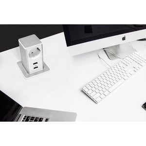 Digitel Pop Up - Powerunit 1x 220 Volt, USB lader (2 ingangen) - Wit