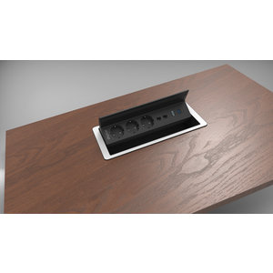 Digitel Flip Up - 5-Voudig, 4x stroom, 1x USB lader (2 ingangen) - Wit