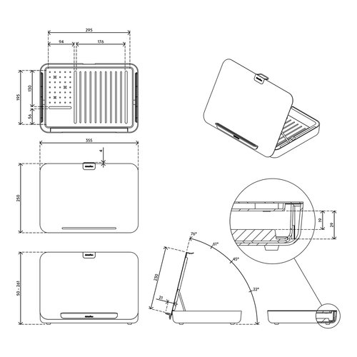 Dataflex Dataflex Addit Bento® ergonomische bureauset 22--Zwart
